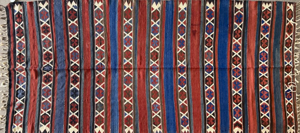 05731 Kilim Kuba Red & Blue 4-10x10 | Manoukian Rugs™