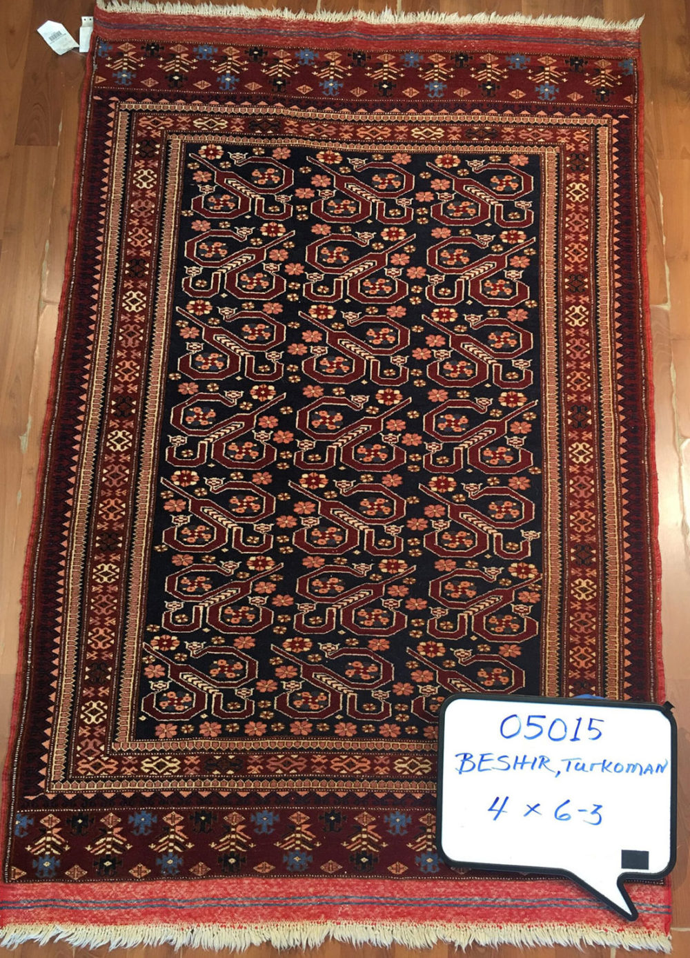 Beshir Afghan Blue Red Natural 4x6-3