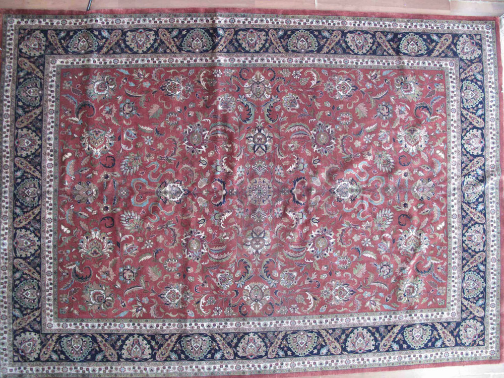 Sarouk Design Indian Red Blue Natural 10x14 | Manoukian Rugs™