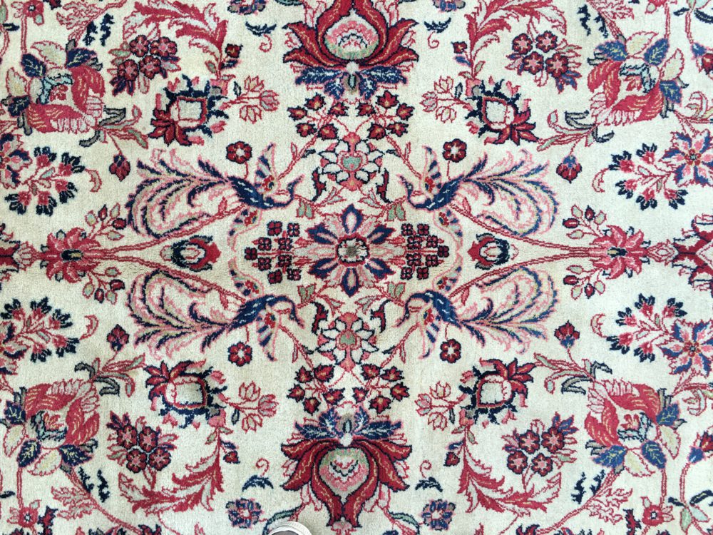Sarouk Persian White & Red 7-11x11-7 cu | Manoukian Rugs™