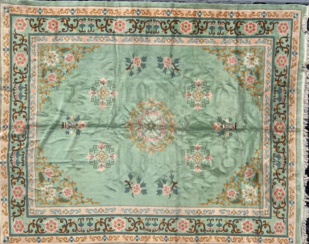 06258 Peking Chinese Green & Pink 11-8x14-6 | Manoukian Rugs™