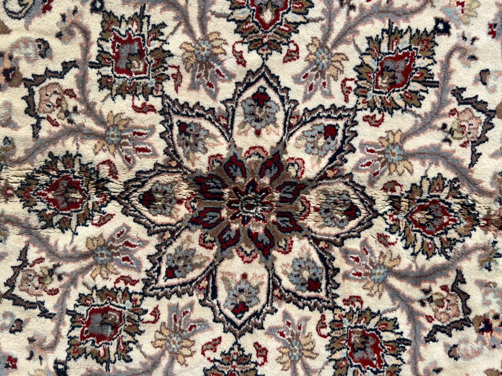 06259 Keshan Indian White & Blue 10-2x14 | Manoukian Rugs™