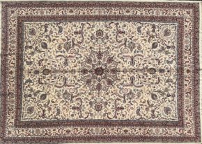 06259 Keshan Indian White & Blue 10-2x14 | Manoukian Rugs™