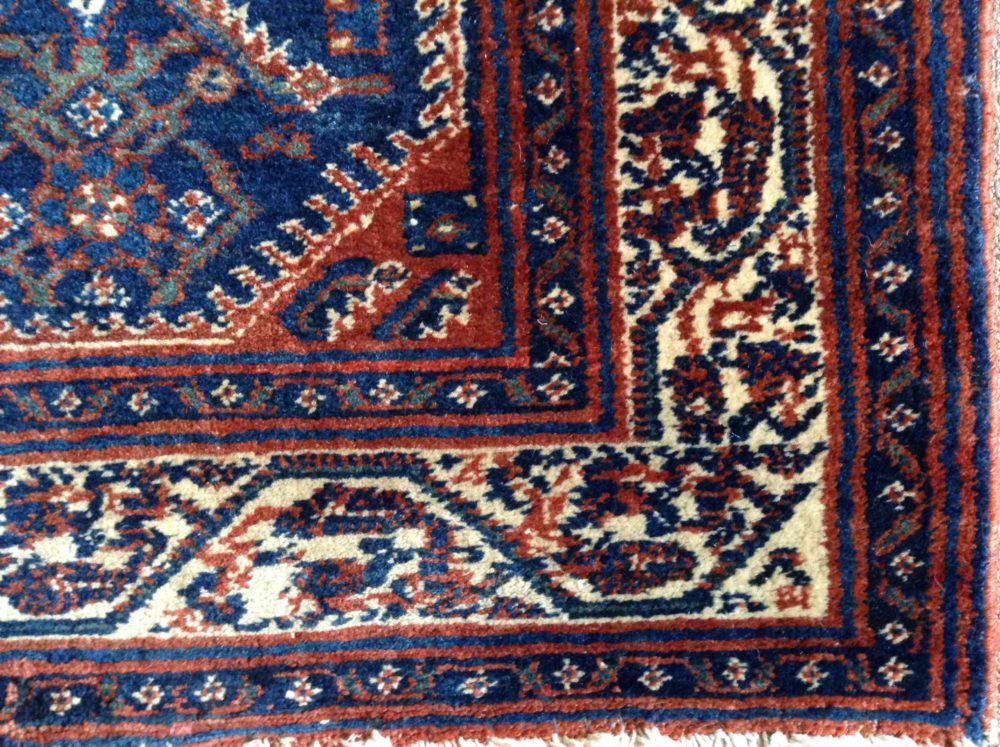 Melayer Kurdish Antique Blue Orange 2-8x13-4 corner