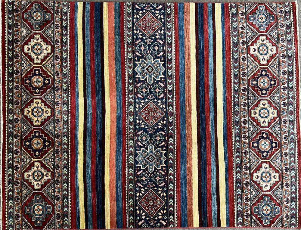 Khorjeen Afghan Red Blue Yellow 5x6-6 | Manoukian Rugs™ ws