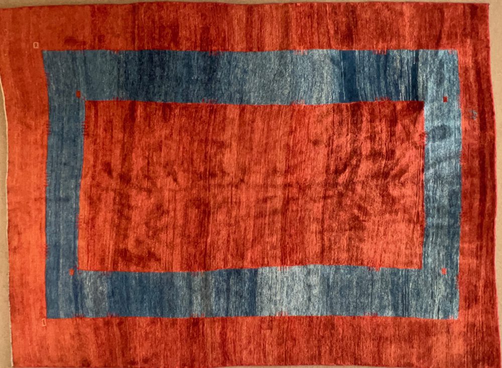 06592 Gabbeh Persian Red & Blue 9x12 | Manoukian Rugs™