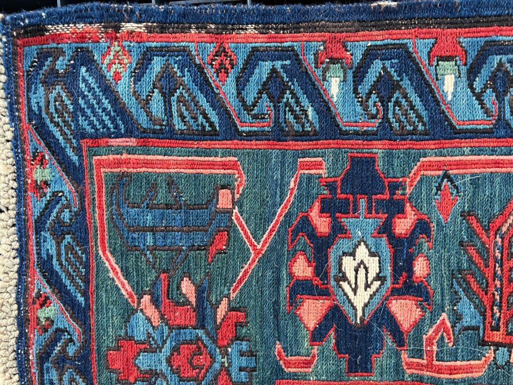 06686 Antique Caucasian Konnakent Red Blue Green 10x15-4 corner | Manoukian Rugs™