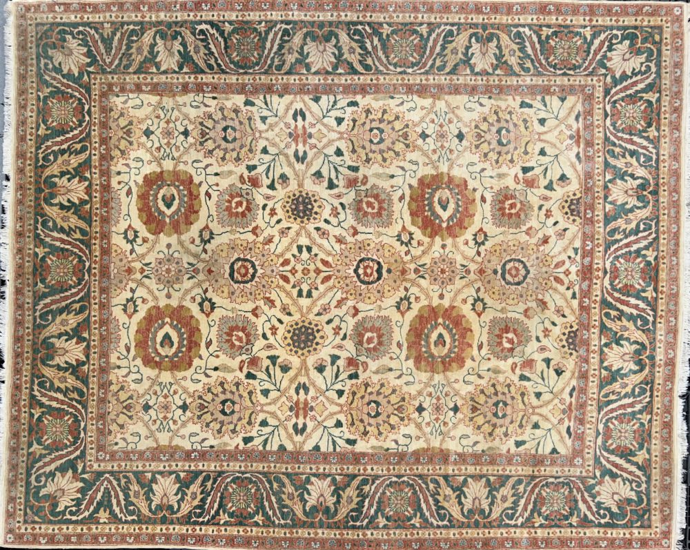 06734 Sultanabad Egyptian Natural Green Orange 11-6x14 | Manoukian Rugs™ ws