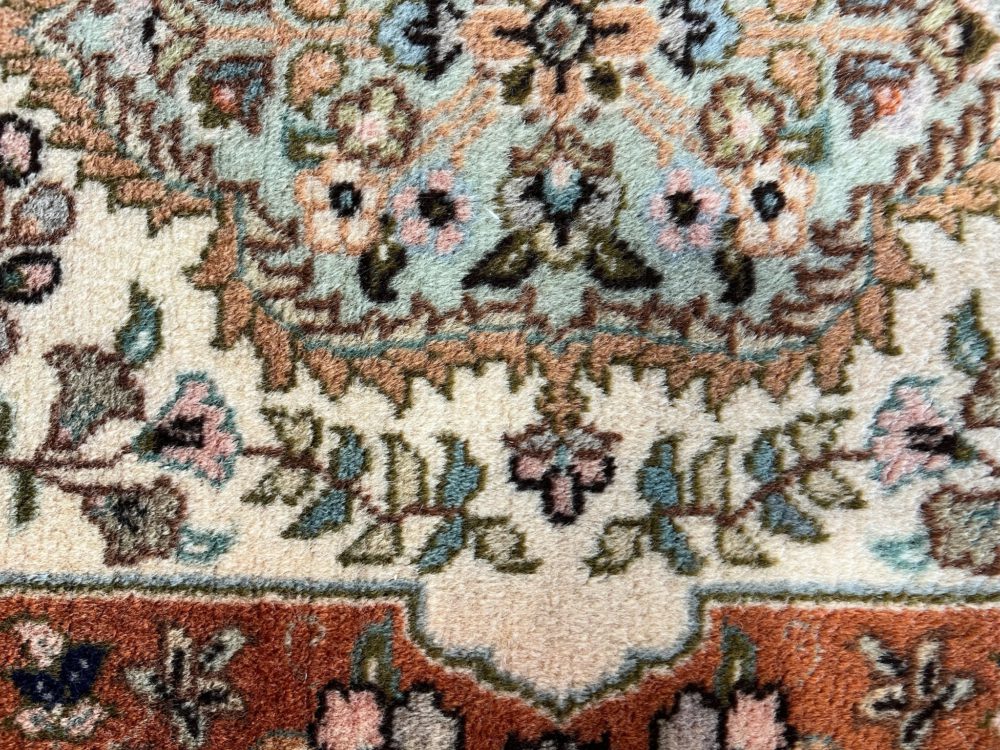 06741 Persian Mat Natural Orange Blue 2-6x3-9 | Manoukian Rugs™