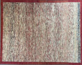 05479 Gabbeh Afghan Red White Gray 9-5x12-3 | Manoukian Rugs™