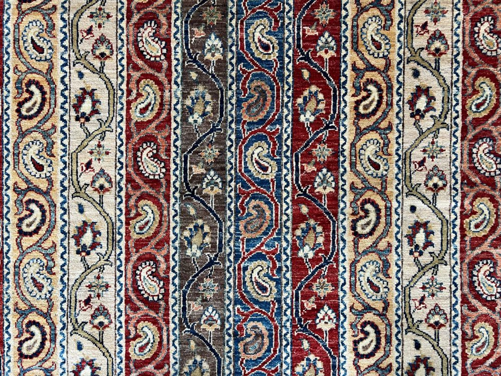 SS051722T293 Khorjeen Afghan White Red Blue 9-10x11-10 | Manoukian Rugs™