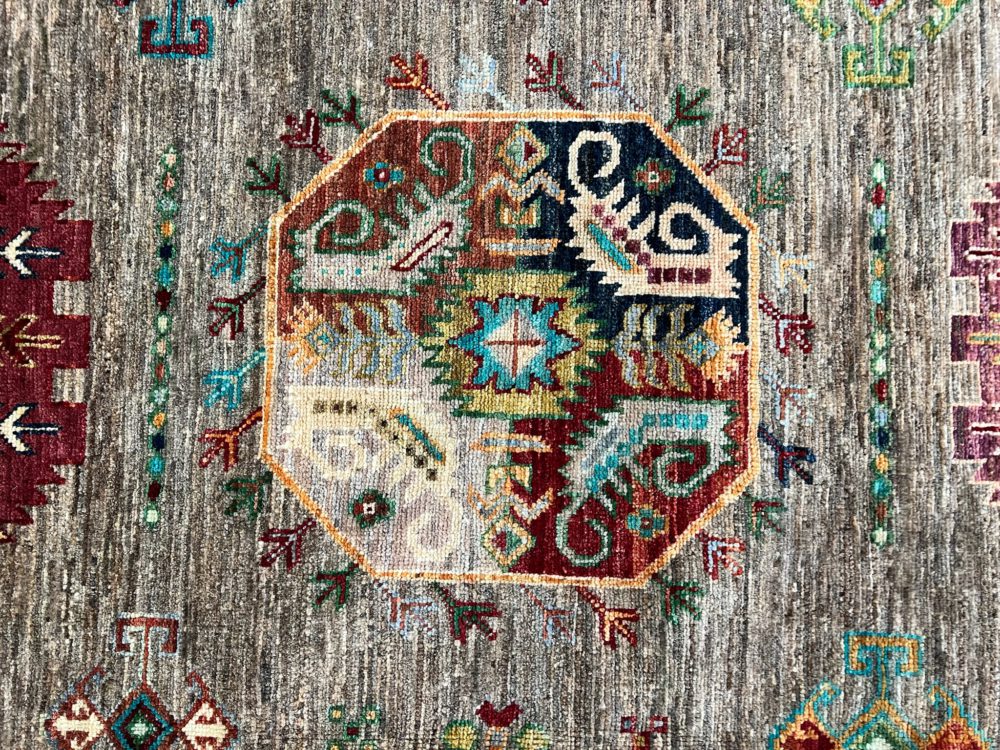 T472 Fine Tribal Gray & Multicolor 8x9-4 | Manoukian Rugs™