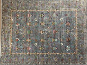 SS053123T473 Tribal Sultana Design Gray Yellow Green 9-7x11-9 | Manoukian Rugs™