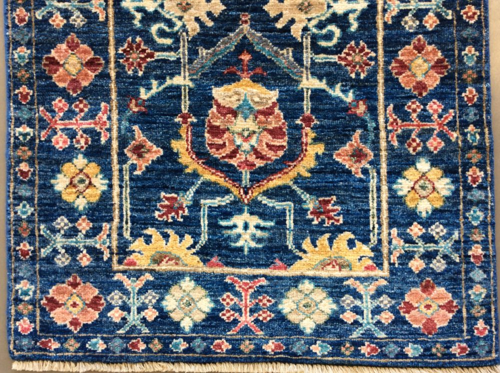 06776 Araya Afghan Blue Red Natural 2-2x3-1 | Manoukian Rugs™ cu