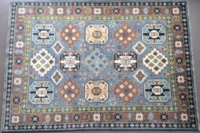Fine Kazak Gray Red Natural 5x7 | Manoukian Rugs™